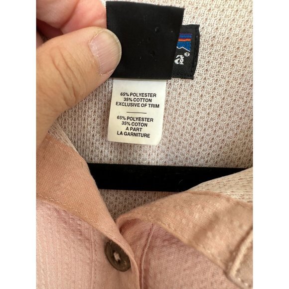 Patagonia womens Pink Blouse Large long sleeve button up Polyester collared - Picture 5 of 7